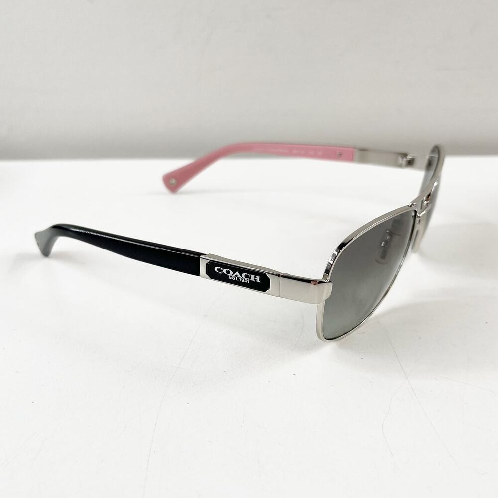 Coach Caroline 56mm Gradient Aviator Sunglasses Black Gray - Picture 3 of 6